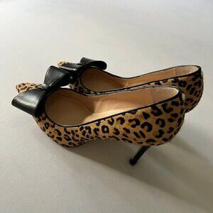 Kate Spade NY Vibo Leopard Print Real Fur Pumps Size 7M